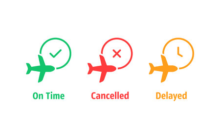 three color airport information simple iconsのイラスト素材