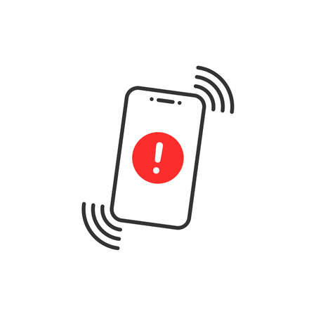 alert message in thin line phoneのイラスト素材