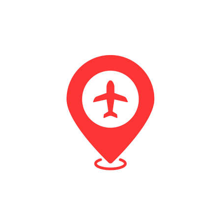 airport geotag with red map pinのイラスト素材