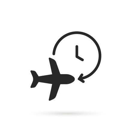 black air plane with timer iconのイラスト素材