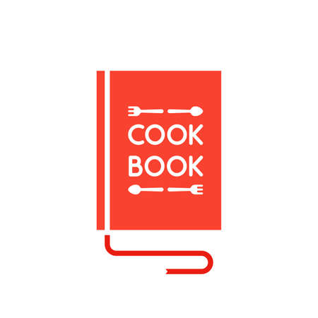 simple red cook book with bookmarkのイラスト素材