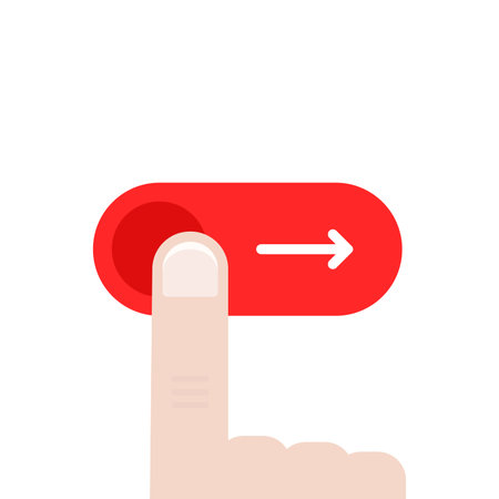 cartoon finger like red slider buttonのイラスト素材