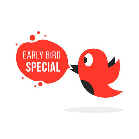 red early bird special offer like discountのイラスト素材