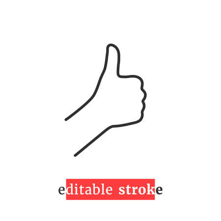 minimal editable stroke thumb up iconのイラスト素材