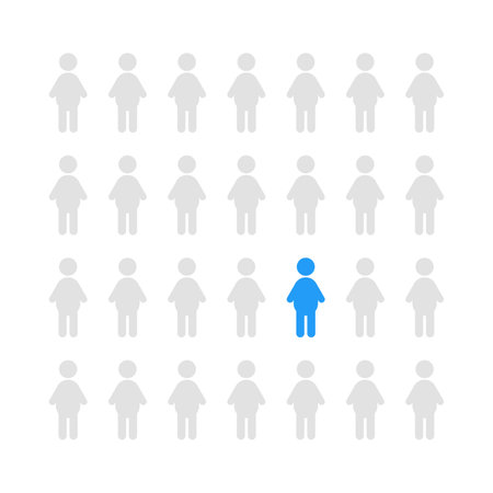 group of people with individual personのイラスト素材