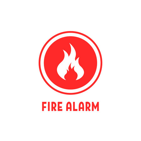 red round badge like fire alarm iconのイラスト素材