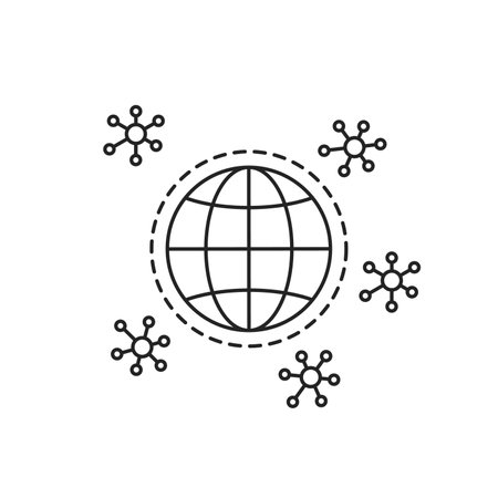 abstract planet earth with virus protectionのイラスト素材