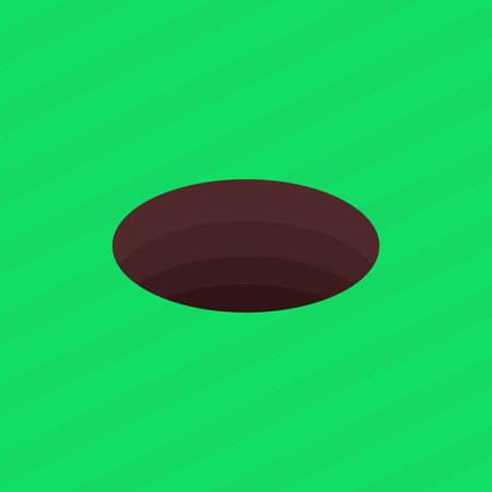 deep hole on simple green golf fieldのイラスト素材