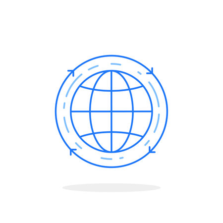blue globe icon like air travelのイラスト素材