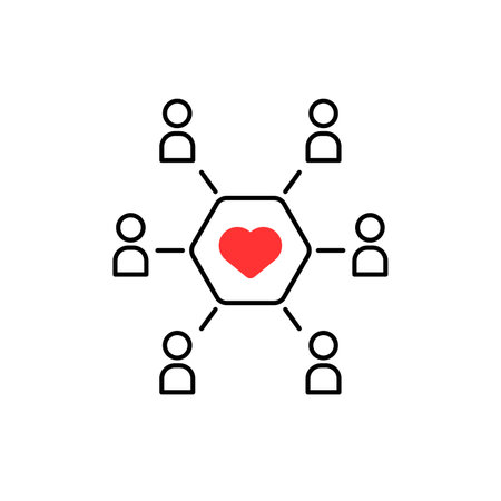 thin line customer retention or followers communityのイラスト素材