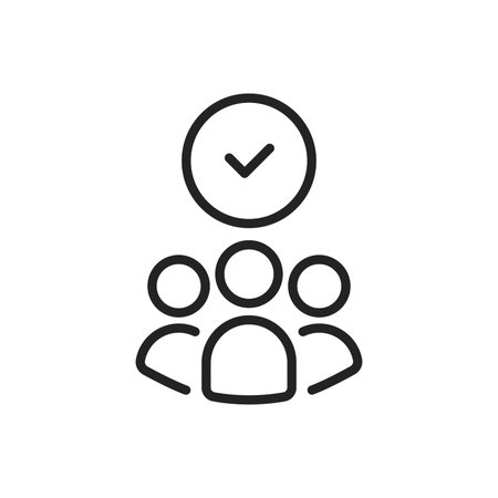 effective teamwork icon with black thin line group