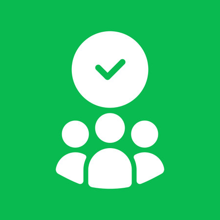 white team icon with check mark like membership