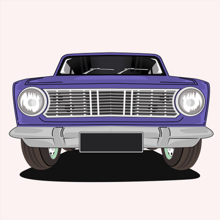 Retro Classic Car Vector Illustrationのイラスト素材