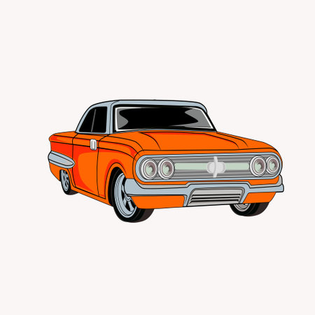 Retro Car Vector Illustrationのイラスト素材