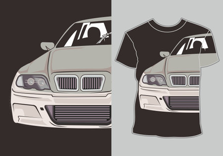 car t shirt design,isolated easy toのイラスト素材