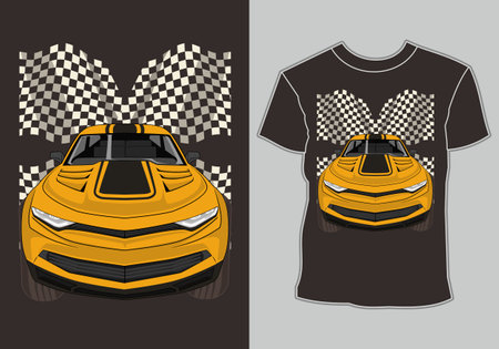 racing car design t shirt with artwork classic,vintage,retro racing carのイラスト素材