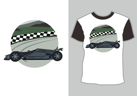 T-shirt design for race car loversのイラスト素材