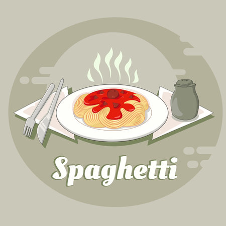 flat design Fast food in flat line art designのイラスト素材