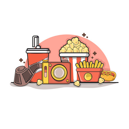 it's movie time flat designのイラスト素材