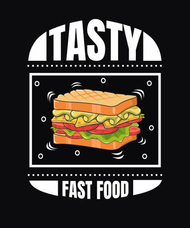 Tasty fast food flat designのイラスト素材