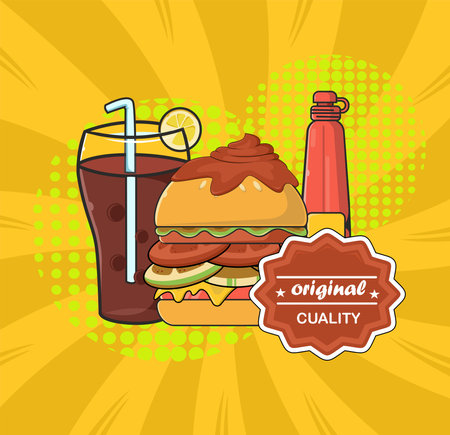 fast food flat designのイラスト素材