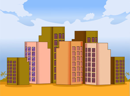 City tower flat design.のイラスト素材