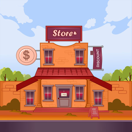 classic store flat design vectorのイラスト素材