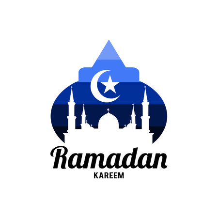 Ramadan kareem. scene with mosque or masjidのイラスト素材
