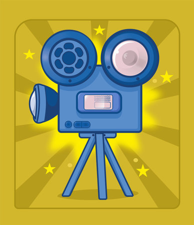 movie camera flat designのイラスト素材