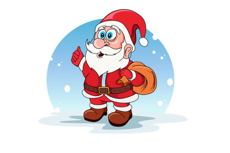 funny santa claus christmas cartoon vectorのイラスト素材