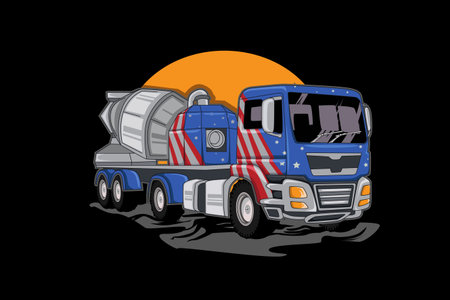 Big construction truck vector illustrationのイラスト素材