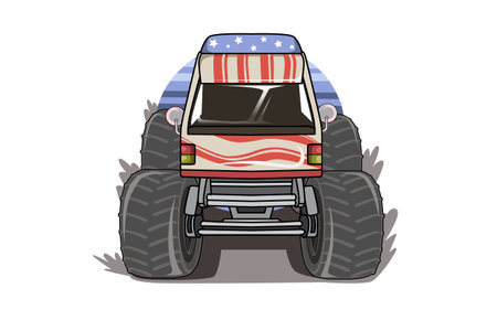 Big monster car vector illustrationのイラスト素材