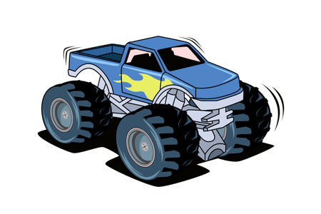 The blue big truck vector illustrationのイラスト素材