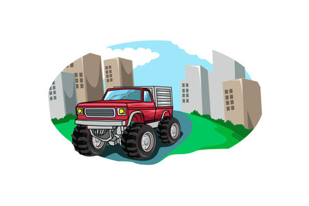 The big monster truck car vector illustrationのイラスト素材