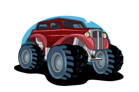 Classic monster car vector illustrationのイラスト素材