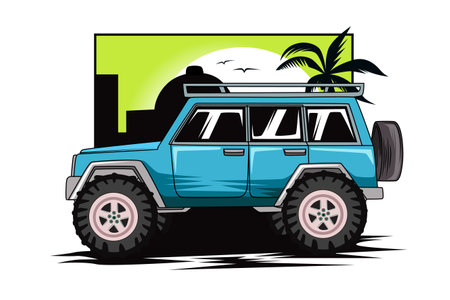 Off-road car vector illustrationのイラスト素材
