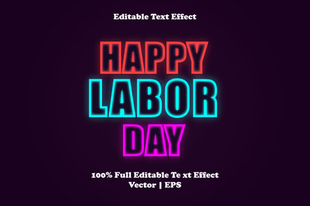 Happy labor day editable text effectのイラスト素材