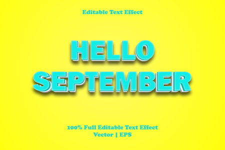 Hello september editable text effectのイラスト素材