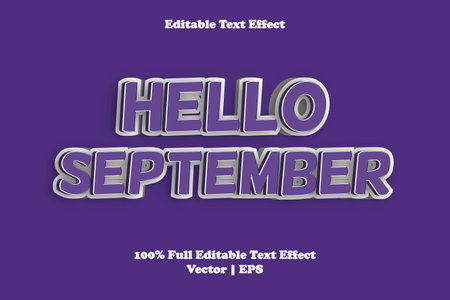 Hello september editable text effectのイラスト素材