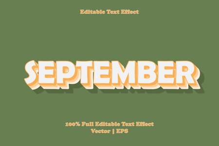 September editable text effectのイラスト素材