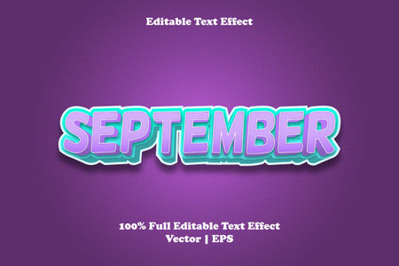 September editable text effectのイラスト素材