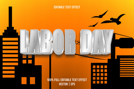 Labor day editable text effectのイラスト素材