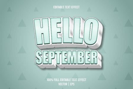 Hello september editable text effectのイラスト素材
