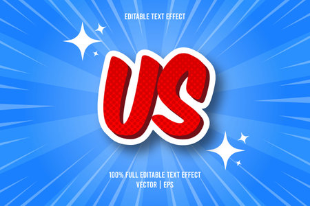 Us editable text effectのイラスト素材