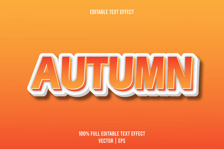 Autumn editable text effect emboss cartoon styleのイラスト素材