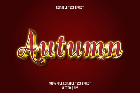 Autumn editable text effect 3 dimension emboss luxury styleのイラスト素材