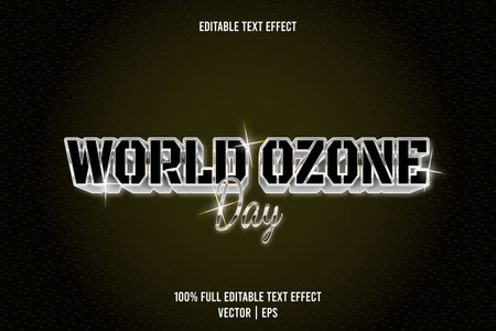 World ozone day editable text effect 3 dimension emboss luxury styleのイラスト素材