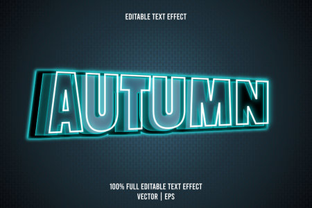 Autumn editable text effect 3 dimension emboss neon styleのイラスト素材