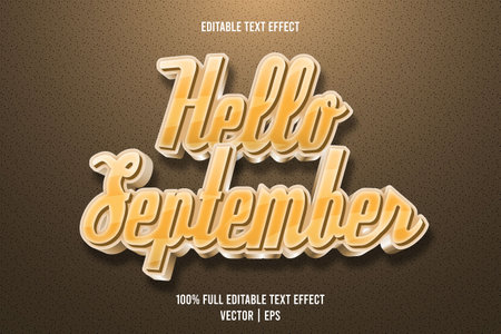 Hello september editable text effect 3 dimension emboss luxury styleのイラスト素材