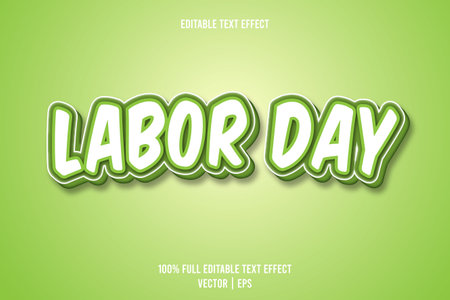 Labor day editable text effect 3 dimension emboss cartoon styleのイラスト素材